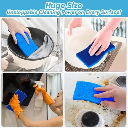 AIDEA Extra Large XL Scrub Sponges (12 Count) | Fast Cleaning, Non-Scratch thumbnail 7