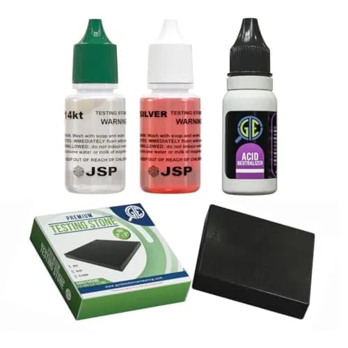 Gemtone Professional Gold and Silver Testing Kit with 14K Solution, Stone & Neutralizer | 8 oz (227 g) thumbnail 1