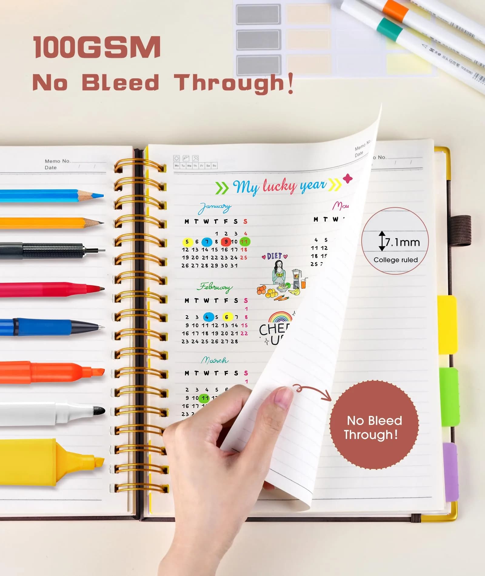 dilitego Hardcover Spiral Notebook 300 Pages A5 Brown | Smooth Writing Acid-Free Paper thumbnail 6