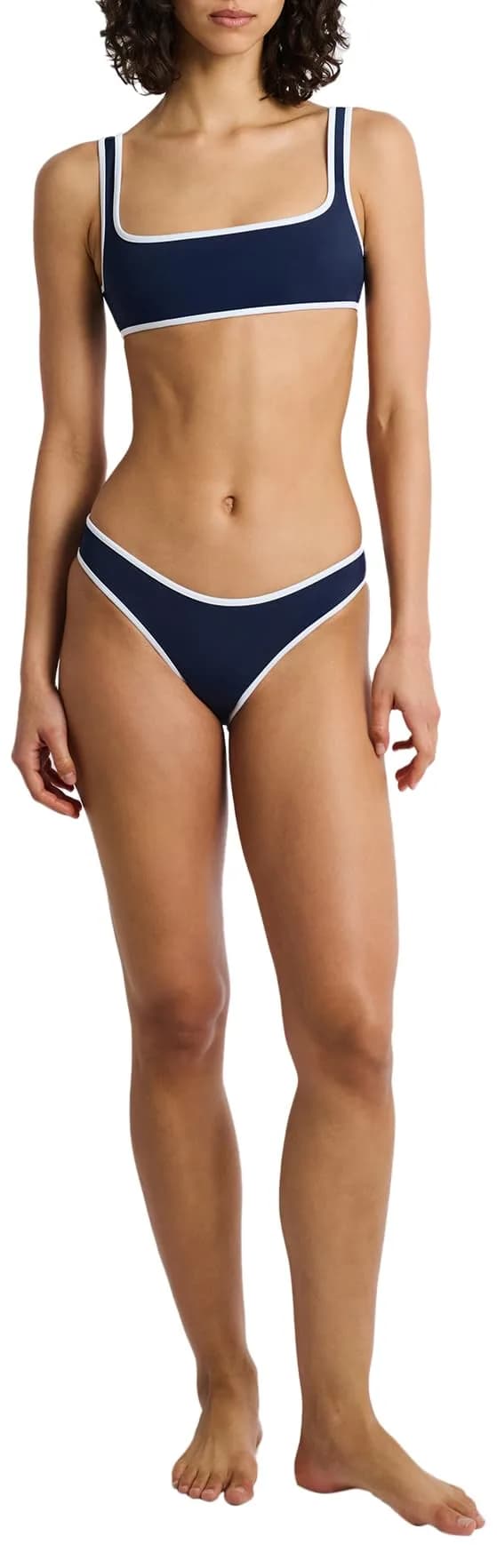 Onia Women's Standard Claire Bikini TOP, DEEP Navy/White | Adjustable straps & padding thumbnail 2