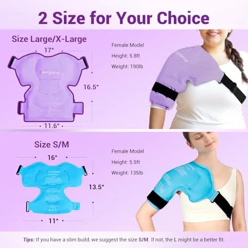 Comfytemp Shoulder Ice Pack Wrap Rotator Cuff Therapy Large/X-Large Purple | Cold & Hot Therapy for Pain Relief thumbnail 2