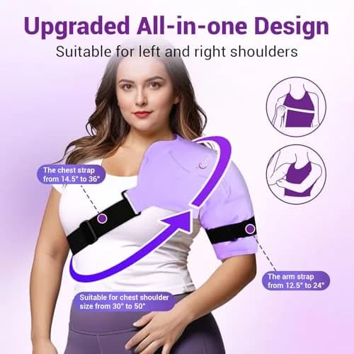 Comfytemp Shoulder Ice Pack Wrap Rotator Cuff Therapy Large/X-Large Purple | Cold & Hot Therapy for Pain Relief thumbnail 3