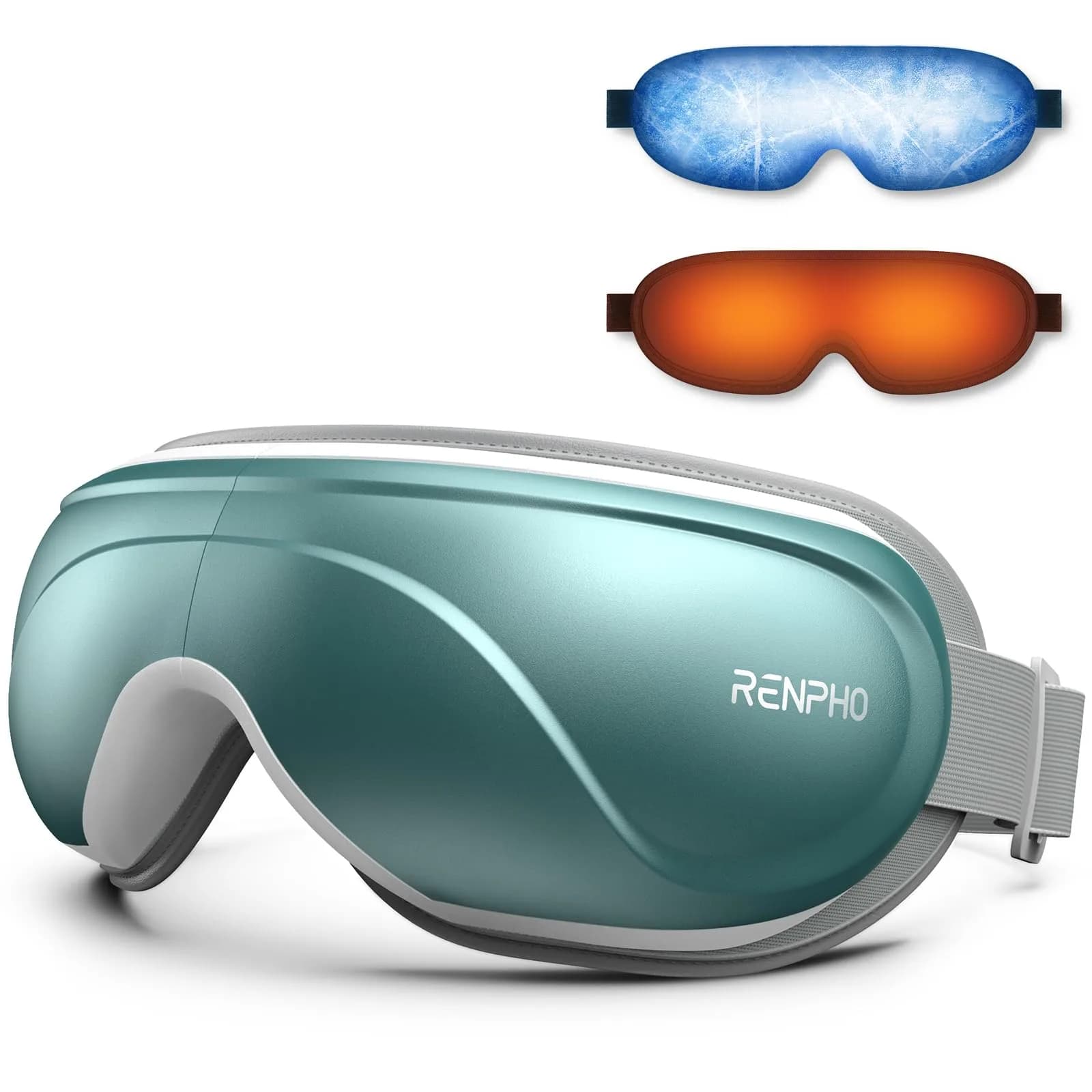 RENPHO Eyeris 1 Eye Massager with Heat & Remote Control | 104-113℉ (40-45℃) Heated Massage — Blue