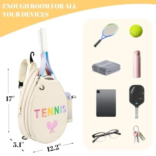 NZNDB Tennis Bags for Women Girl | Crossbody, Large Capacity, Waterproof, Adjustable Strap thumbnail 4