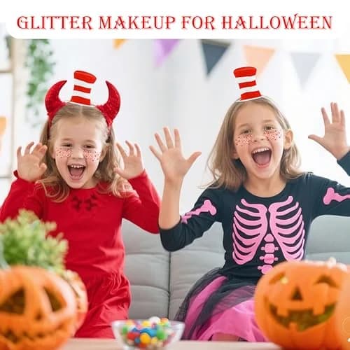 MEICOLY Red and White Face Glitter | Hexagonal, 1.76 oz (50 g) thumbnail 8
