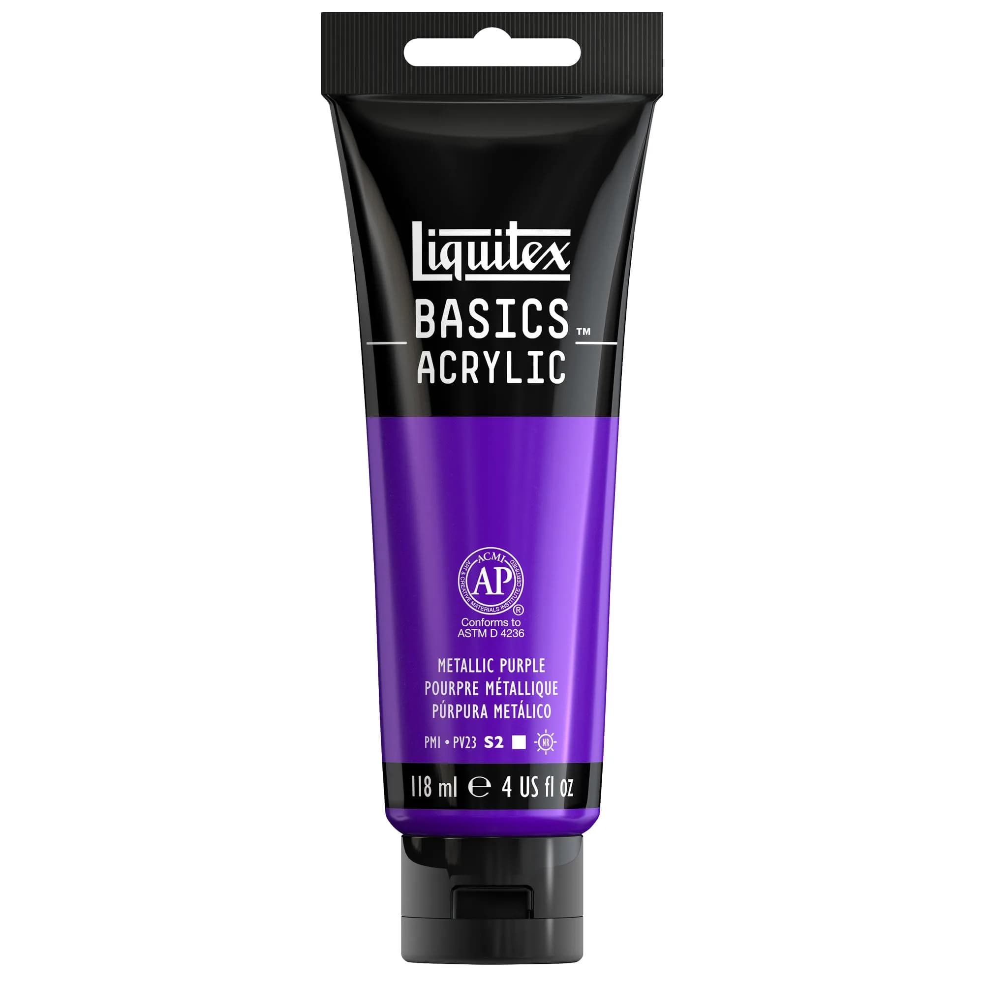 Liquitex BASICS Acrylic Paint, 4 oz Tube, Metallic Purple | Lightfast Artist-Quality Paint for Canvas & Crafts - main product image