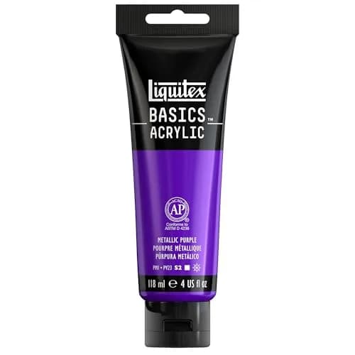 Liquitex BASICS Acrylic Paint, 4 oz Tube, Metallic Purple | Lightfast Artist-Quality Paint for Canvas & Crafts thumbnail 1