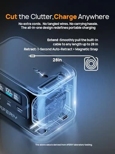 AFERIY Nano100 Portable Power Bank Station 145W | 31000mAh, 100W PD Charger, Travel-Ready, Solar Support thumbnail 2
