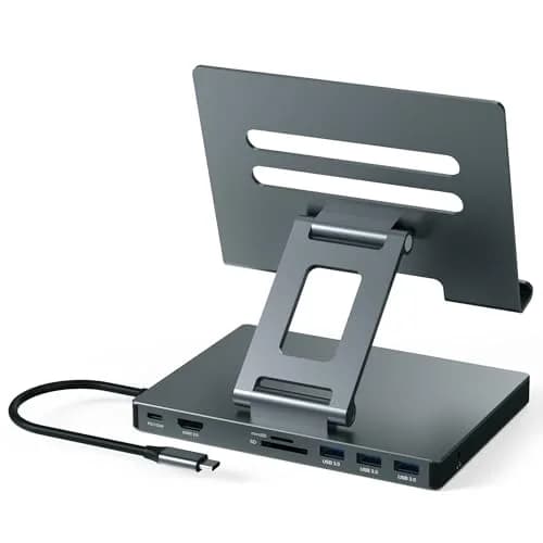 BKELHS 2026 iPad Pro USB C Hub Stand Adapter for iPad Pro M5 M3 M4 13 12.9 11 Inch | 4K HDMI, SD/TF, 3 USB 3.0, Audio thumbnail 1