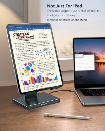 BKELHS 2026 iPad Pro USB C Hub Stand Adapter for iPad Pro M5 M3 M4 13 12.9 11 Inch | 4K HDMI, SD/TF, 3 USB 3.0, Audio thumbnail 8