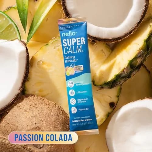 Nello Supercalm Powdered Drink Mix Passion Colada 20 Servings | Cortisol Reducer & Sleep Aid Supplement thumbnail 7