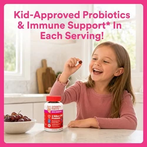 SmartyPants Kids Probiotic Gummies for Digestive Health 30 Count (2 Billion CFU) | Clinically Studied Probiotic for Gut Health & Immune Support thumbnail 8
