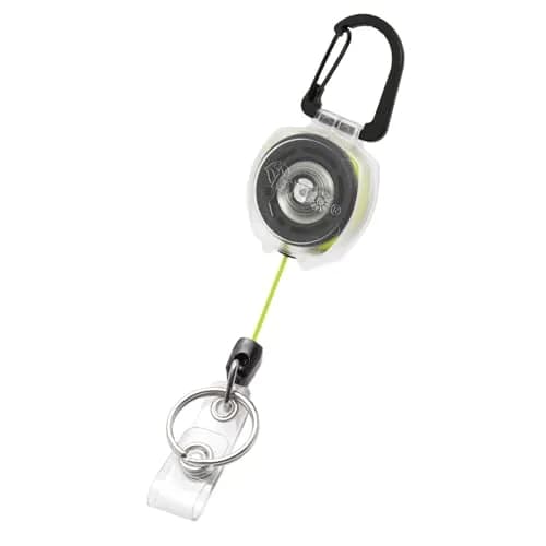 KEY-BAK Sidekick Carabiner Keychain 1-3/8" Yellow | Holds 5 Keys, Retractable, Made in USA thumbnail 1