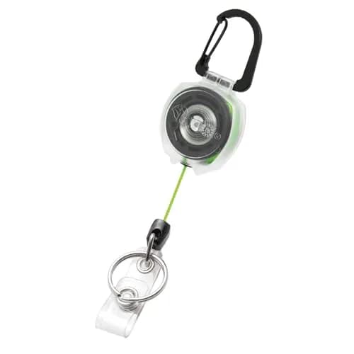 KEY-BAK Sidekick Carabiner Keychain with Kevlar Cord, Holds 5 Keys, Green | Retractable 24" Reach thumbnail 1