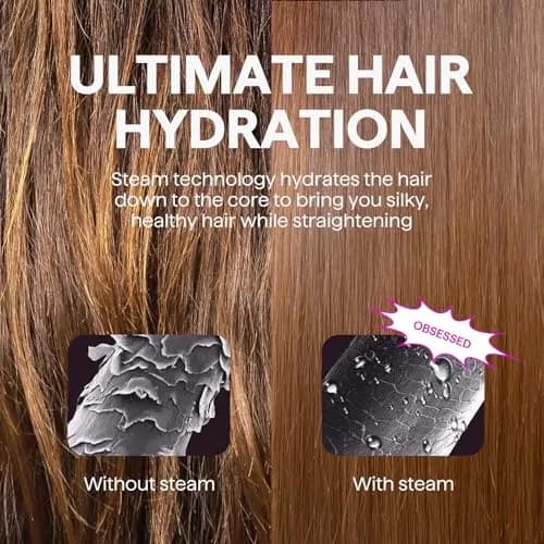 Wavytalk Steam Hair Straightener Brush with Hydro-Infusion Steam Technology, 2.0m Cord, Blue | 410°F Max Heat, 10-15 Min Styling thumbnail 3