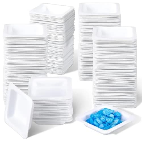 Saysurey 300 Pcs Plastic Weigh Boats 7ml | Disposable Lab Trays for Powder, Epoxy, Food Samples thumbnail 1