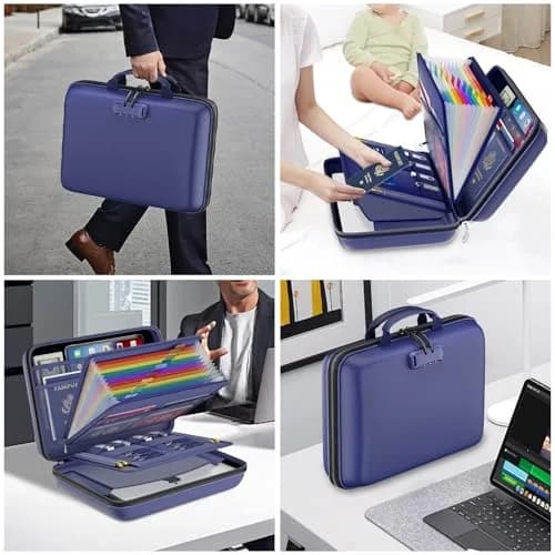 DocSafe Fireproof Document Box with Lock & 13-Pocket Accordion File Folder, 39.4cm x 29.2cm x 7.6cm (15.5" x 11.5" x 3") | UL94-V0/5VA Flame Retardant thumbnail 5