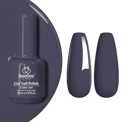 Beetles Gel Polish Crown Blue 15ml | Dark Grey Gel Nail Polish for India — N - Creme Grey | Crown Blue