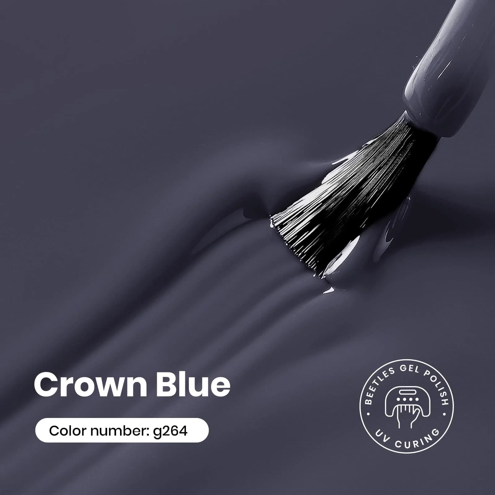 Beetles Gel Polish Crown Blue 15ml | Dark Grey Gel Nail Polish for India