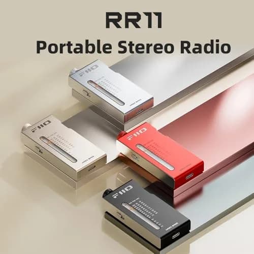 FiiO RR11 Portable HiFi FM Stereo Radio Receiver with Analog PVR Tuning, BASS+3D Sound Effects, 64MHz-108MHz (Silver, 1.57" x 3.31" x 0.51" / 4.19 x 8.41 x 1.3cm) thumbnail 2
