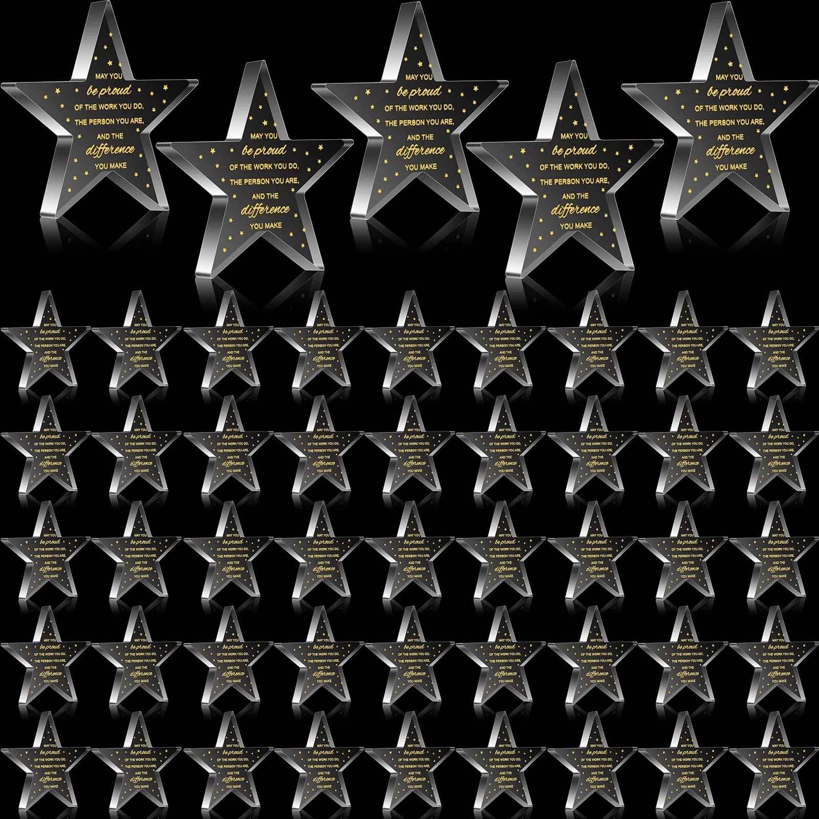 Huquary Employee Appreciation Awards Acrylic 24 Pcs | Motivational Coworker Gifts (Pentagram, 2.36 inches) — Pentagram