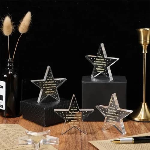Huquary Acrylic Appreciation Trophies 50 Pcs (12.7cm / 1.02kg) | Motivational Pentagram Awards for Colleagues thumbnail 4