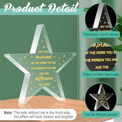 Huquary Acrylic Appreciation Trophies 50 Pcs (12.7cm / 1.02kg) | Motivational Pentagram Awards for Colleagues thumbnail 2