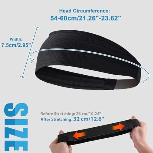 Sukeen Cooling Headbands for Men 4 Pack, Sweat Bands Headbands for Running | Instant Cooling Fabric thumbnail 5