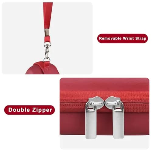 Canboc Carrying Case for Kodak PIXPRO FZ55/ FZ45 16MP Digital Camera, Red | Compact, Durable PU Shell with Mesh Pocket thumbnail 5