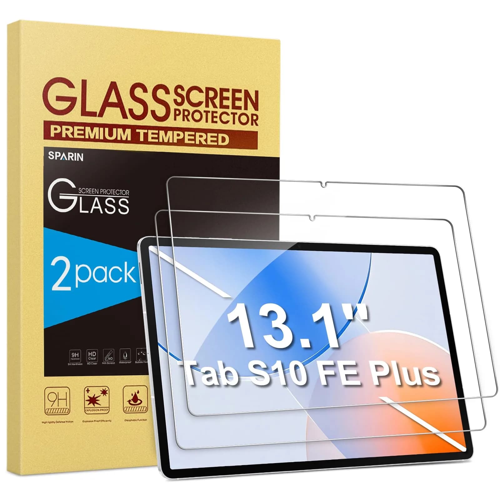 SPARIN 2 Pack Tempered Glass Screen Protector for Samsung Galaxy Tab A8 10.5 inch | 9H Hardness, 99.99% Clarity — 13.1 Inch