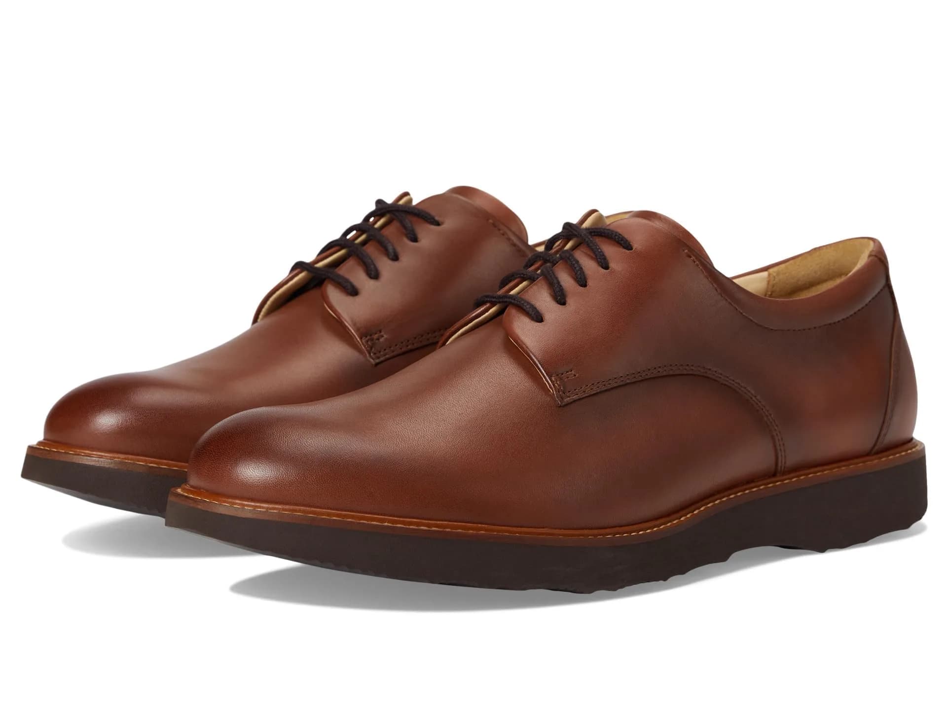 Samuel Hubbard Men's Founder Cognac Leather Wide Shoes | Classic Oxford Style with Vibram Sole Support