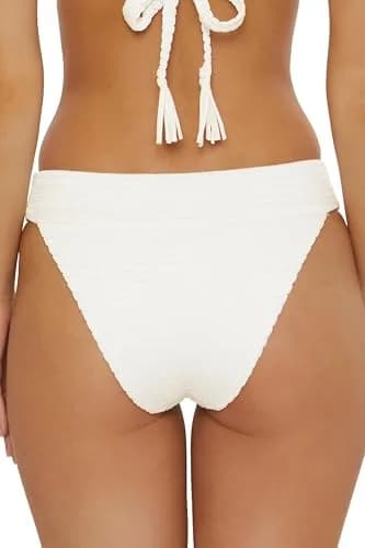 ISABELLA ROSE Maza - Women's Banded Bikini Bottom, Cheeky Coverage, Swimwear Separates for Women, Cloud, Small thumbnail 3