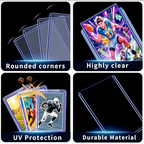 TRUGQ Card Sleeves Toploaders Set (200 Count) | 3" x 4" Hard Plastic Protectors with Soft Sleeves for Baseball, Sports, K-Pop Cards thumbnail 2