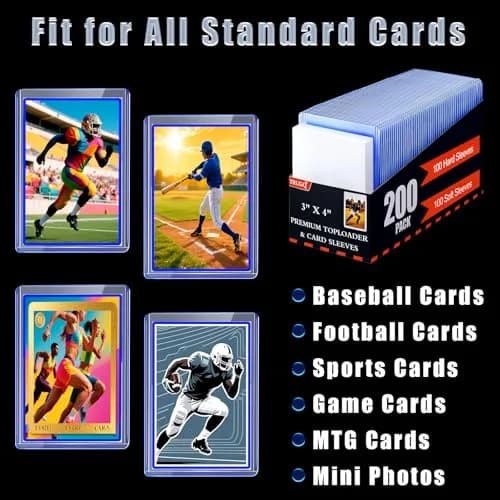 TRUGQ Card Sleeves Toploaders Set 400ct (200 Hard, 200 Soft) | Protects Standard 3"x4" Cards thumbnail 5