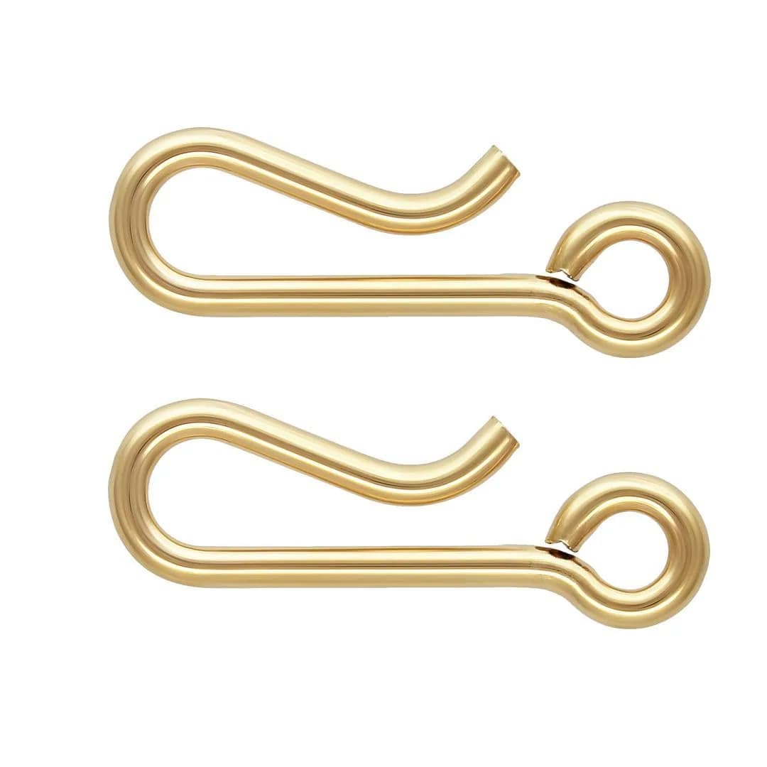 Adabele 14K Gold Filled Hook Clasp Connector 14.2mm (5-Pack) | Hypoallergenic & Tarnish-Resistant