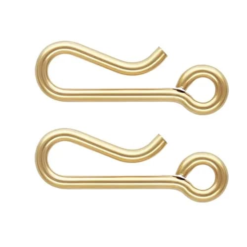 Adabele 14K Gold Filled Hook Clasp Connector 14.2mm (5-Pack) | Hypoallergenic & Tarnish-Resistant thumbnail 1