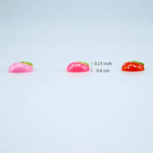 SaktopDeco Resin Strawberry 90 PCS Flat Back Embellishments for Crafts Accessories | Bright, Flat Back, No Holes thumbnail 3
