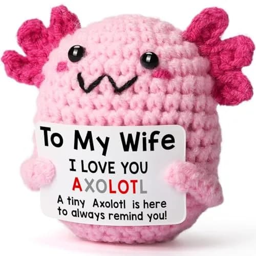 WEYON Mini Crochet Axolotl 8.9cm (3.5 inches) | "Wife" Style Romantic Gift thumbnail 1