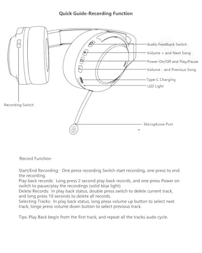 VOXii Wireless Headphones PRO | Brain Training, Voice Feedback & Recording, Speech & Memory Aid, Over-Ear Bluetooth, Long Play Time thumbnail 6
