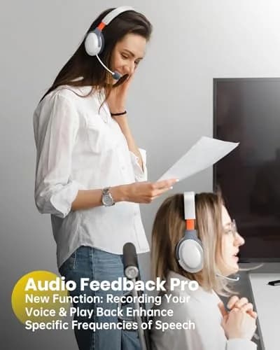 VOXii Wireless Headphones PRO | Brain Training, Voice Feedback & Recording, Speech & Memory Aid, Over-Ear Bluetooth, Long Play Time thumbnail 2