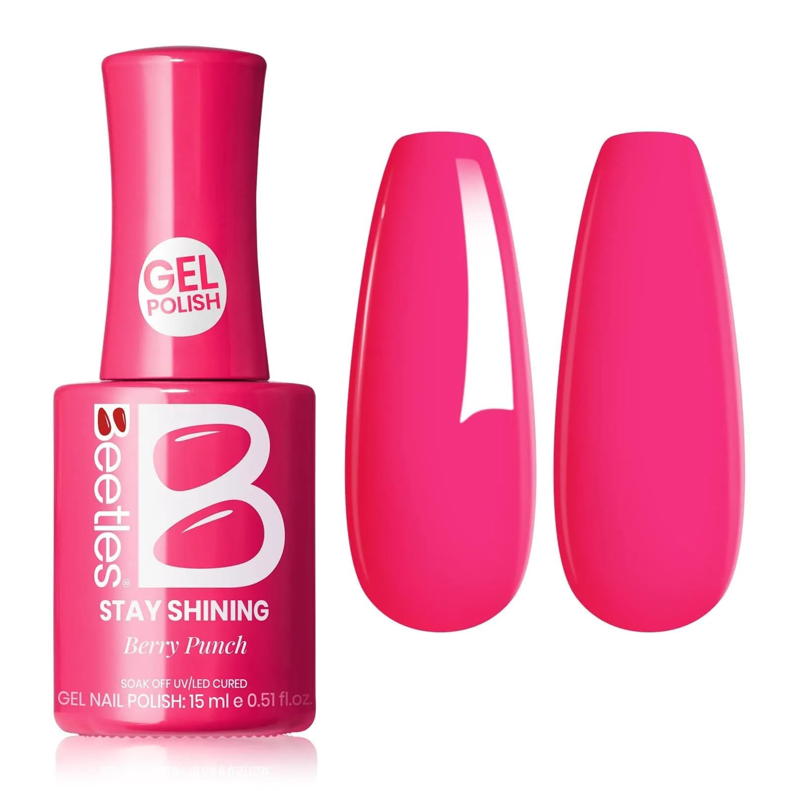 Beetles Gel Polish Mocha Mood 15ml (0.51 Fl Oz) | Salon-Quality Brown Gel Nail Polish for DIY & Professionals — Hot Pink Wild Tulips