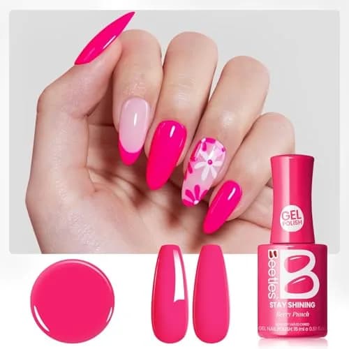 Beetles Gel Polish Hot Pink Wild Tulips 15ml (0.51 Fl Oz) | LED Cure Long-Lasting Gel Nail Polish thumbnail 8