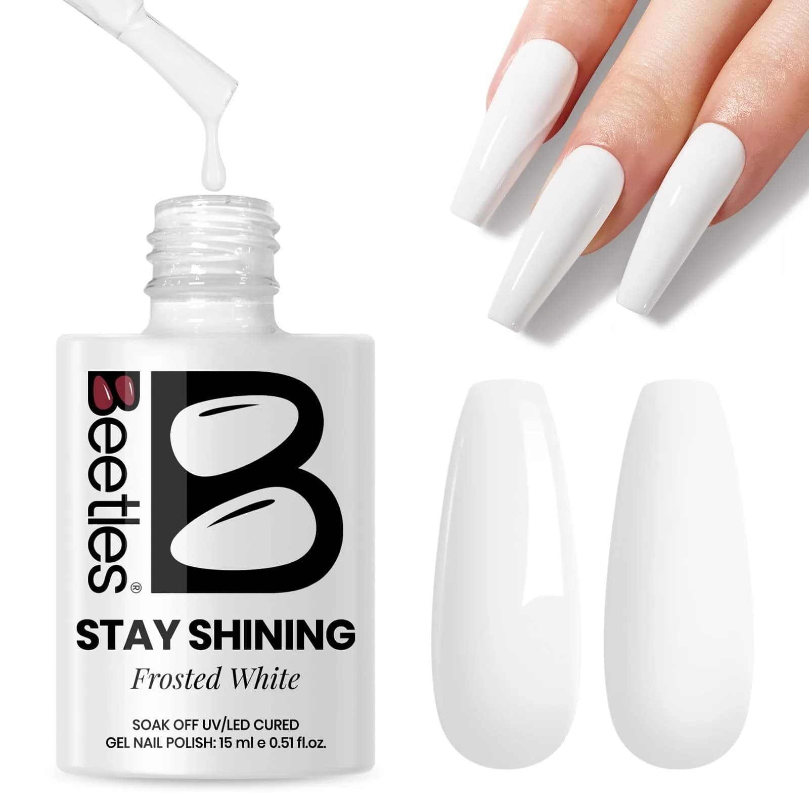 Beetles Stay Shining Silver Cat Eye Gel Nail Polish 15ml (0.5 Fl Oz) | UV/LED Cure, 28-Day Wear