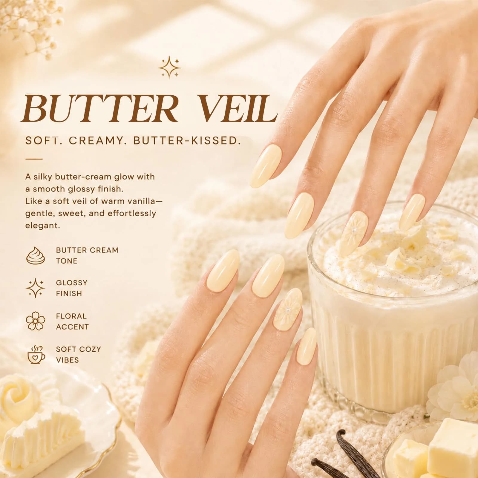 Beetles Butter Veil Yellow Jelly Gel Nail Polish 15ml | Sheer Translucent Effect thumbnail 4