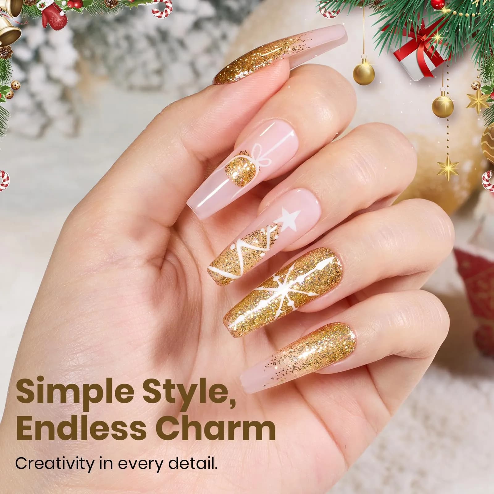 Beetles Gold Gel Nail Polish Sparkling Glitter Reflective Purple 15ml | Starlit Gold Glitter Gel Polish thumbnail 3