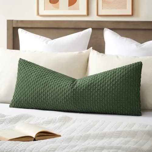 K KEVIN TEXTILE Corduroy Lumbar Pillow Cover 36" x 14" | Soft, Durable & Stylish for Home & Bedroom thumbnail 1