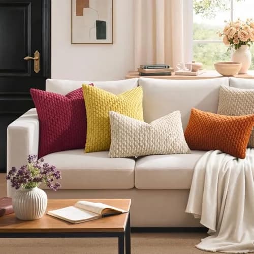 K KEVIN TEXTILE Soft Corduroy Lumbar Pillow Cover 24"x14" | Modern Boho Decor thumbnail 6