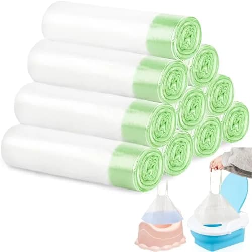 Panxxsen Portable Potty Chair Liners 200 Pack | Hygienic Travel Toilet Bags for Kids & Pets thumbnail 1