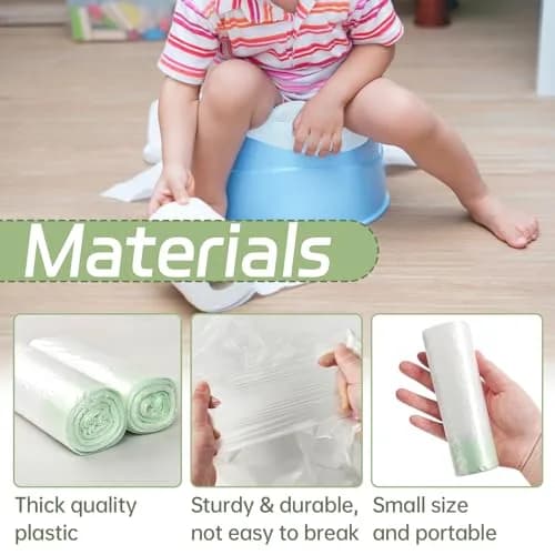 Panxxsen Portable Potty Chair Liners 200 Pack | Hygienic Travel Toilet Bags for Kids & Pets thumbnail 3