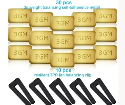 HFYHWT Ceiling Fan Balancing Kit with 10 Clips & 30 Metal Weights | 40-Piece Set for Wobble Reduction thumbnail 3